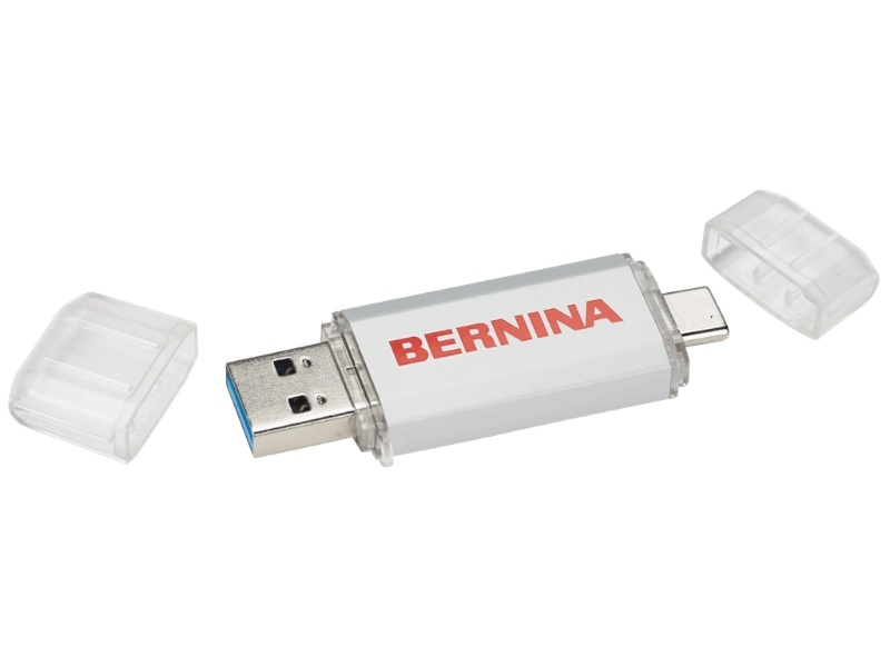 BERNINA USB flash drive with "USB A" and "USB C" plugs BERNINA USB flash drive with "USB A" and "USB C" plugs