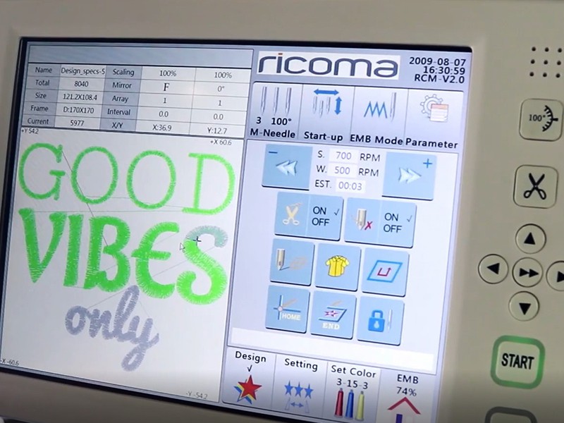 Embroidery machine Ricoma CHT2-1204 RICOMA Embroidery machines Wiking Polska - 11 Embroidery machine Ricoma CHT2-1204 RICOMA Embroidery machines Wiking Polska - 11