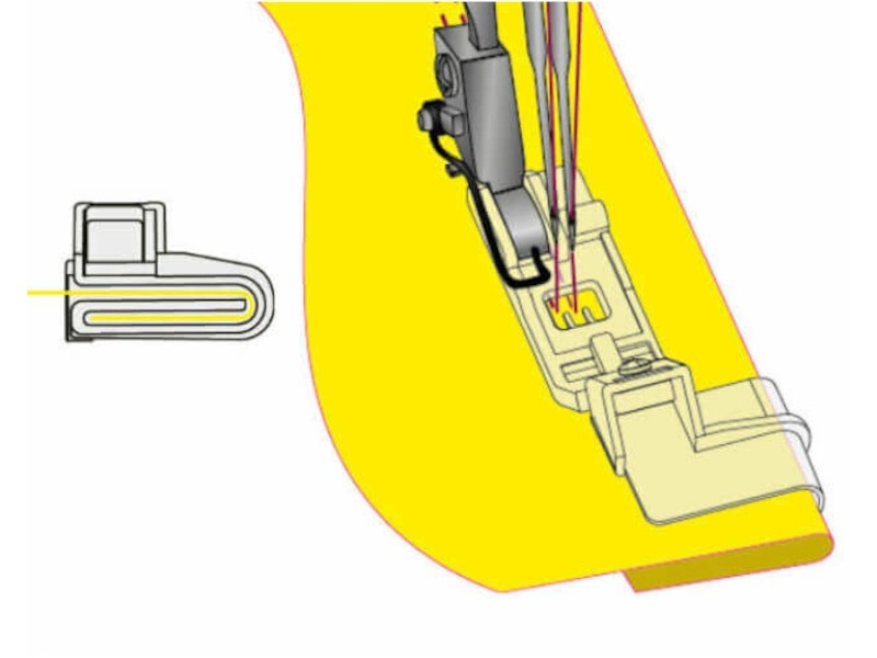 Hemming foot for render and coverlock Hemming foot for render and coverlock