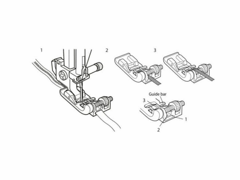 Ribbon sewing foot for Bernette sewing machines