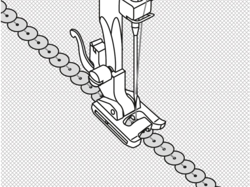 Лапка для пришивання стрічок з паєтками і бісером для машин Bernette Лапка для пришивання стрічок з паєтками і бісером для машин Bernette