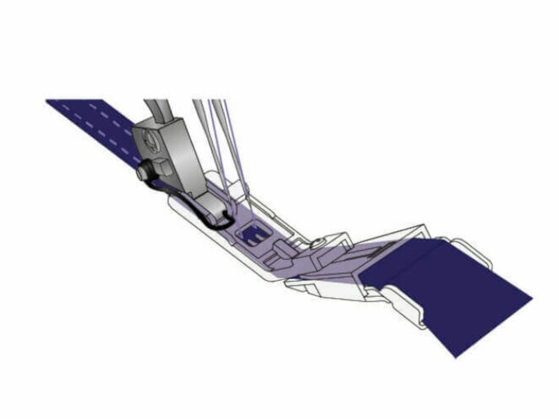 Belt loop foot for Bernette renders and coverlocks Belt loop foot for Bernette renders and coverlocks