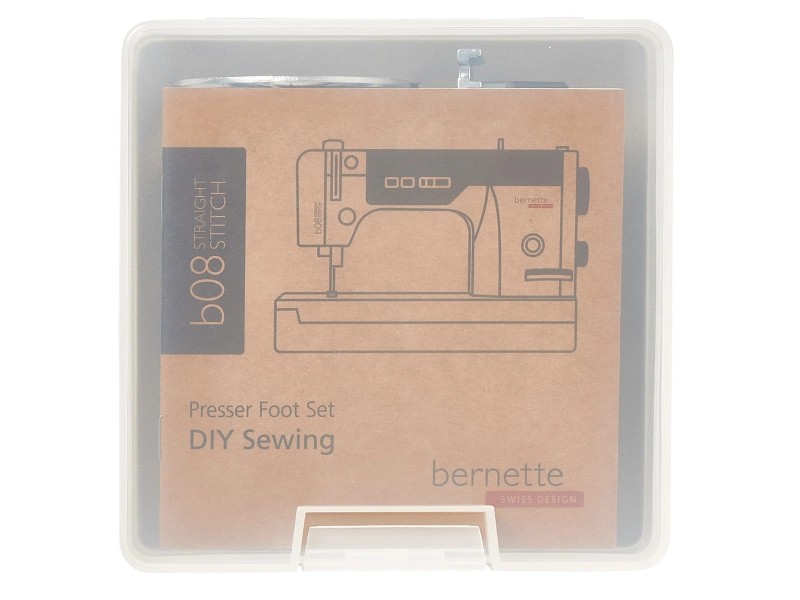 an extensive set of feet and accessories for the bernette b08 sewing machine