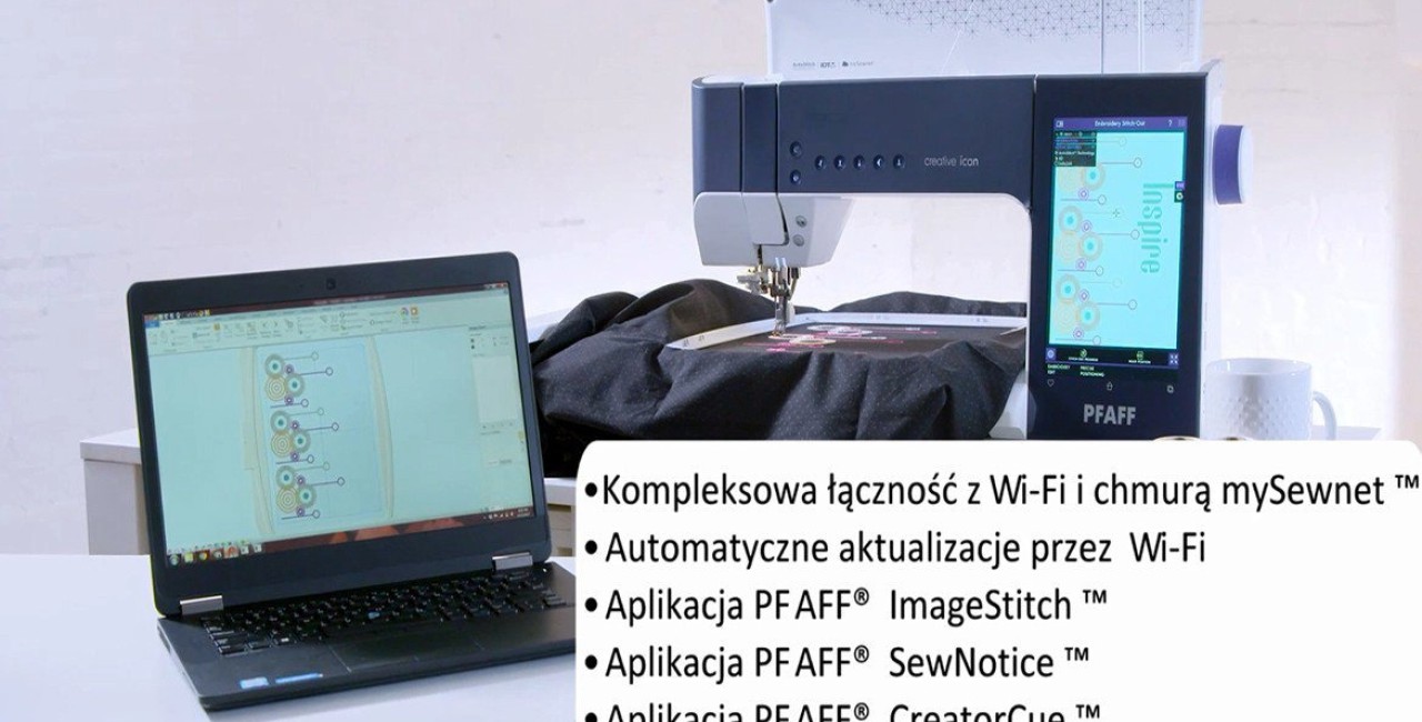 The latest technologies in sewing machines and embroidery machines wi-fi connection to the Internet